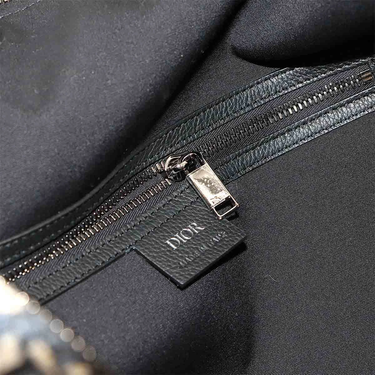 Christian Dior Oblique Lingot 50 Boston Shoulder Bag Canvas Leather