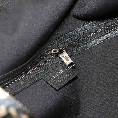 Christian Dior Oblique Lingot 50 Boston Shoulder Bag Canvas Leather