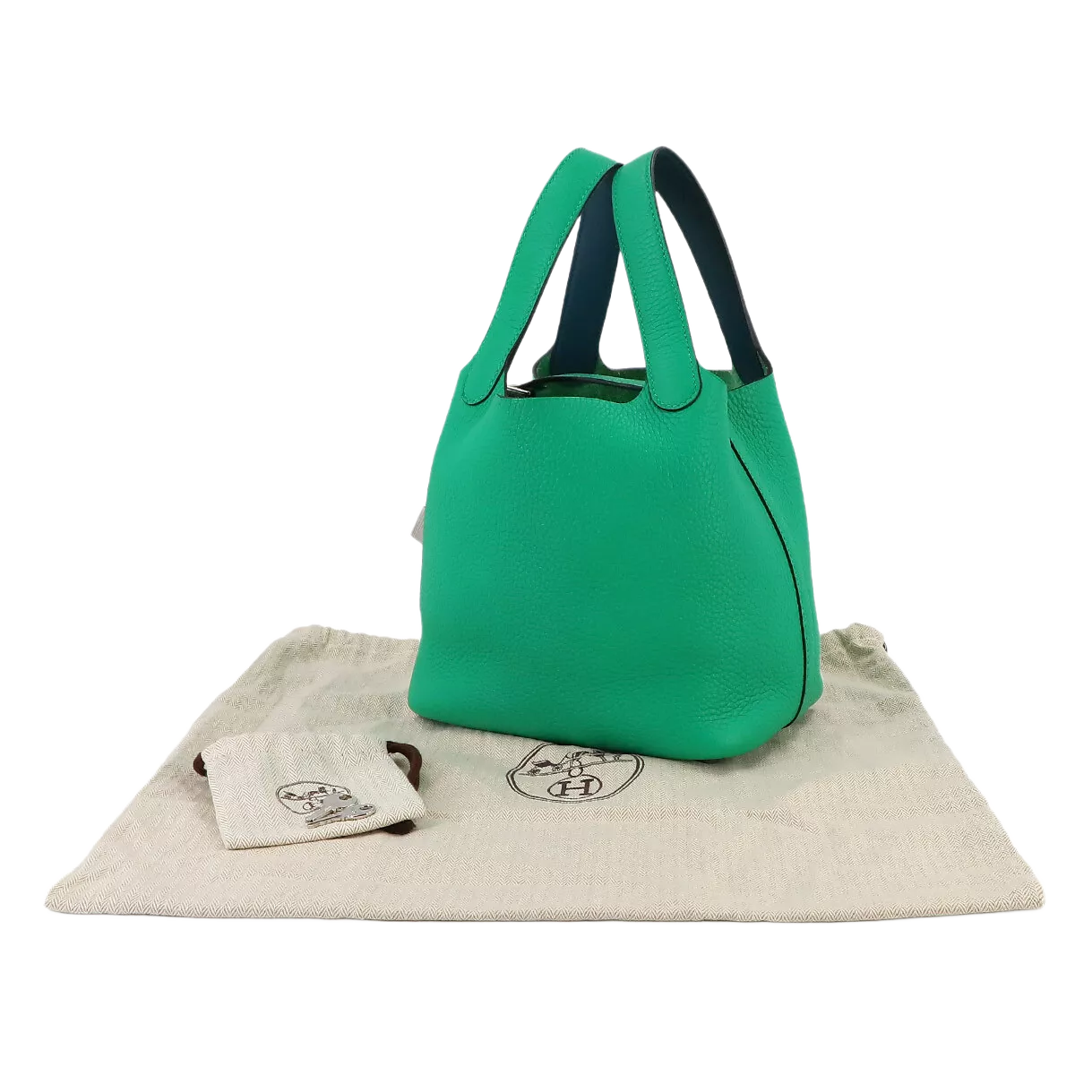 HERMES Picotin Lock Eclat PM Hand Bag Taurillon Clemence Menthe