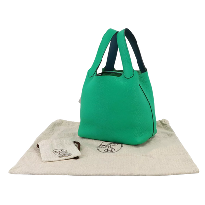 HERMES Picotin Lock Eclat PM Hand Bag Taurillon Clemence Menthe