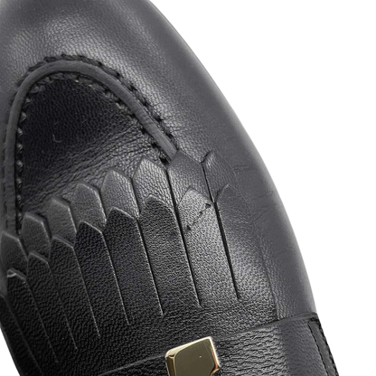 HERMES Mocassins Royale Size 37 Leather Black