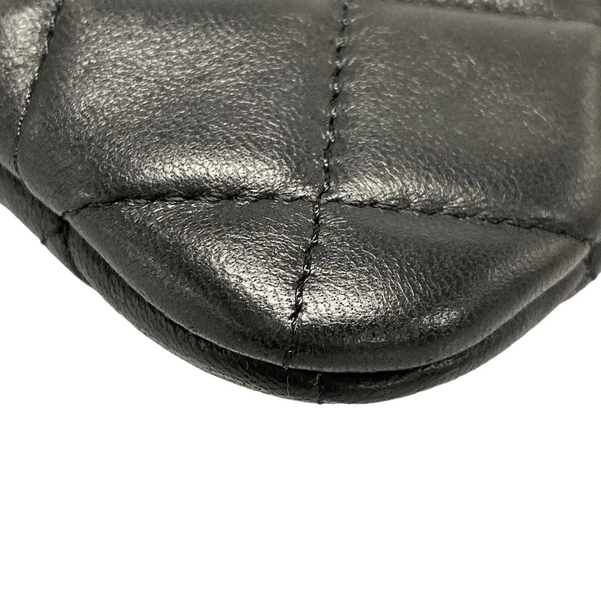 CHANEL Matelasse Black Lambskin Clutch Bag Gold Hardware
