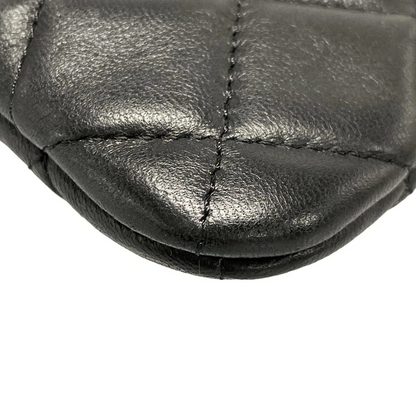 CHANEL Matelasse Black Lambskin Clutch Bag Gold Hardware
