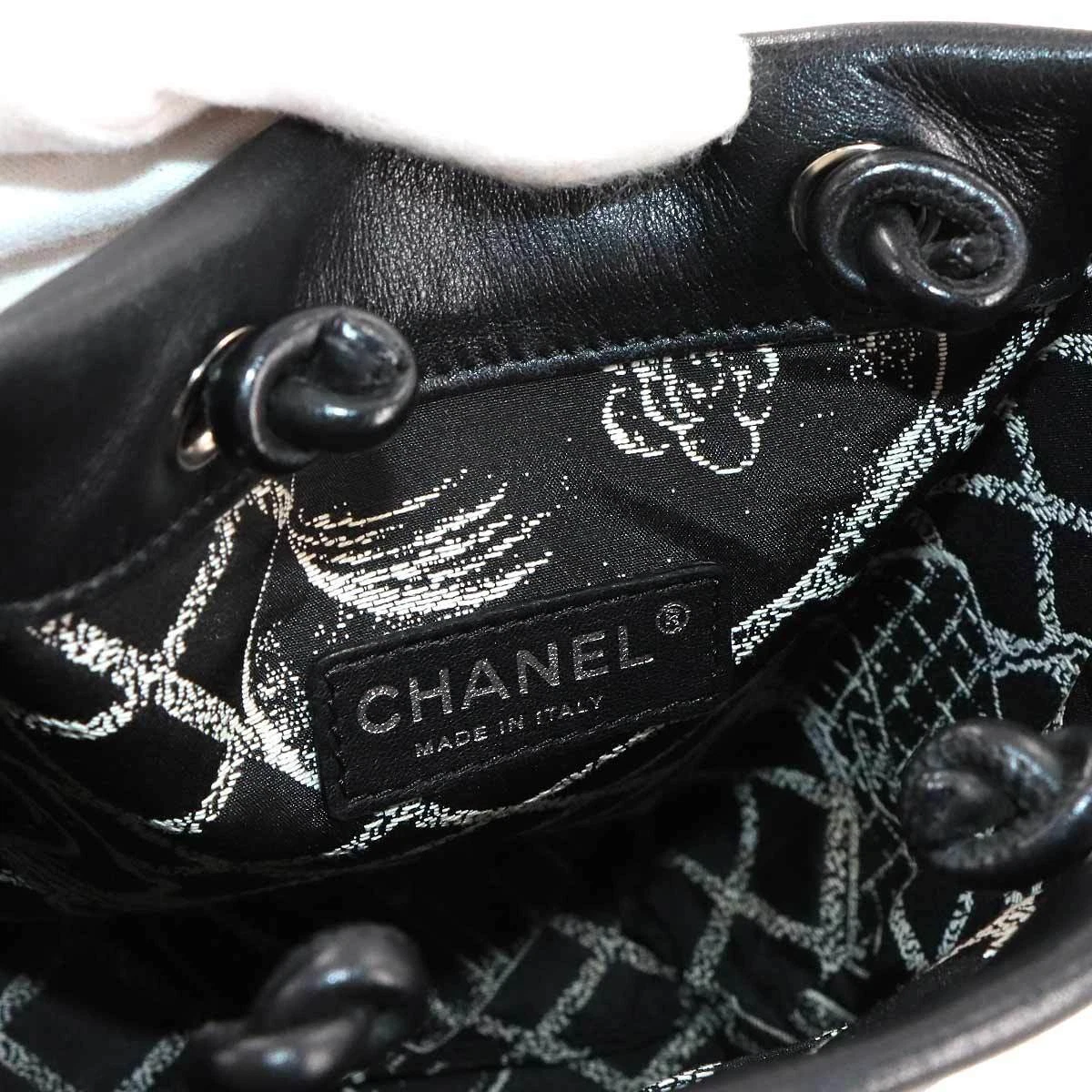 CHANEL Essential Tote Bag Leather Black White Purse