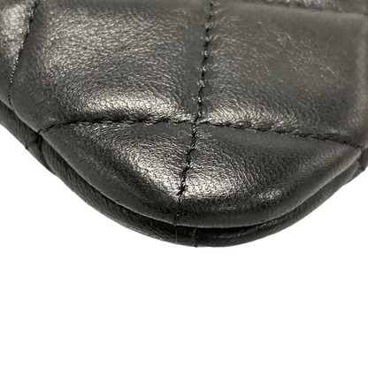 CHANEL Matelasse Black Lambskin Clutch Bag with Gold Hardware