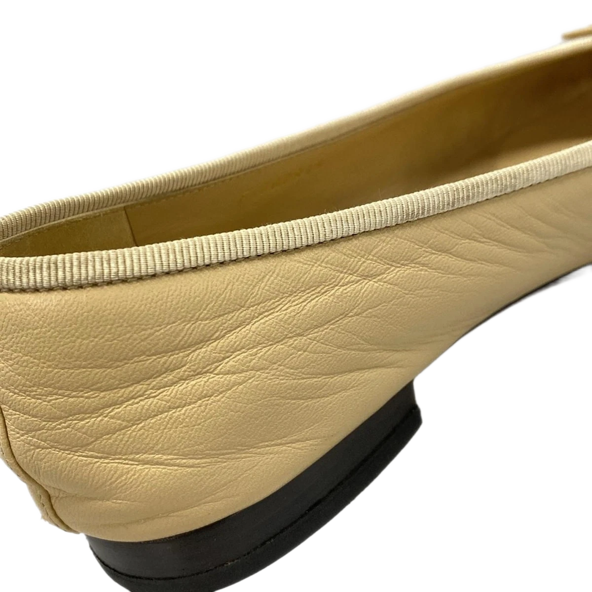 CHANEL Beige Black Lambskin Women's Shoes
