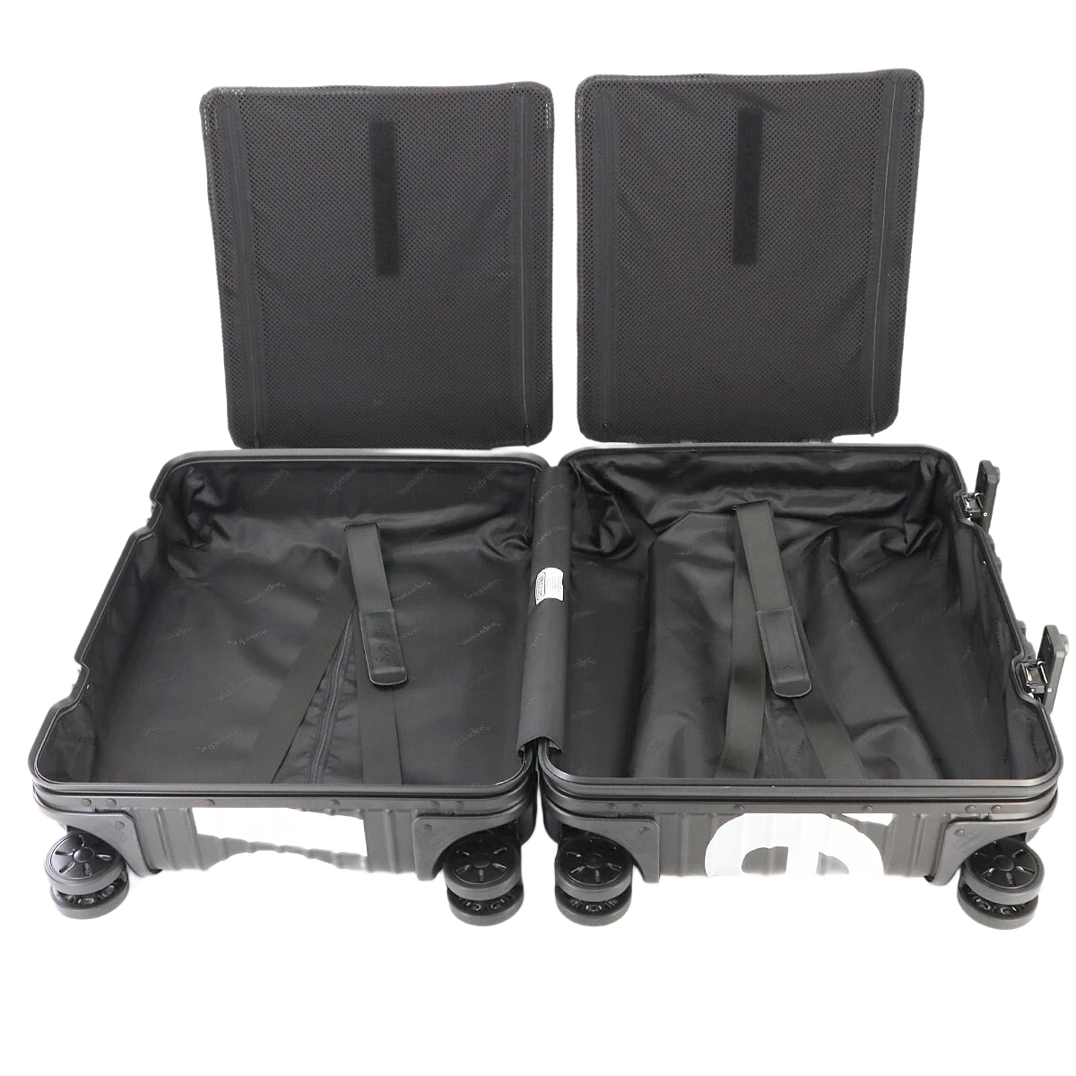 RIMOWA Supreme Topas Multi-wheel 45L Luggage Aluminum Alloy Black