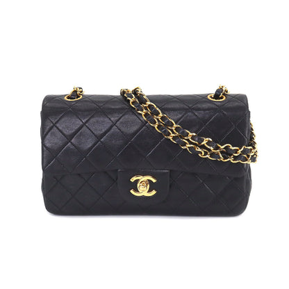 CHANEL Matelasse 23 Chain Shoulder Bag Leather Black Purse