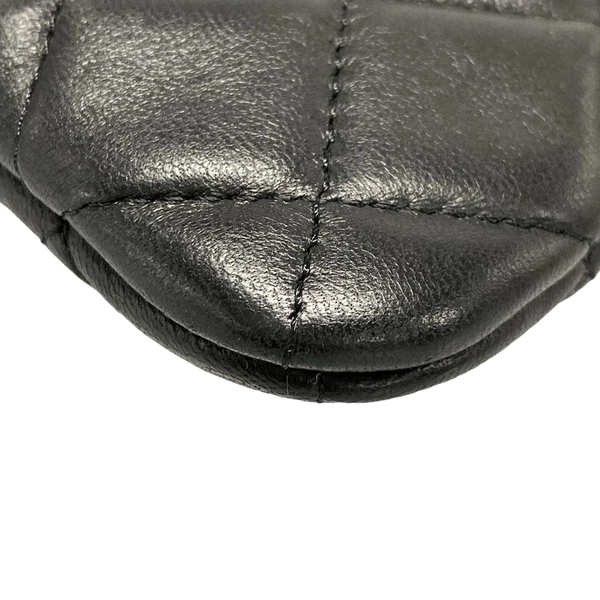 CHANEL Matelasse Black Lambskin Clutch Bag Gold Hardware