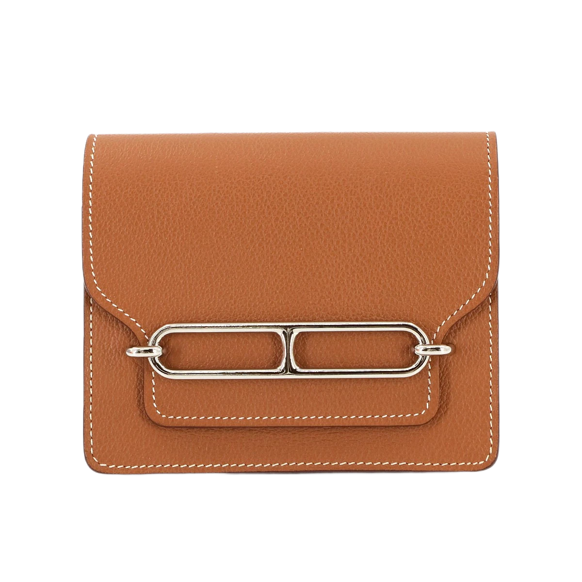 HERMES Roulis Slim Wallet Ever Color Brown U Purse