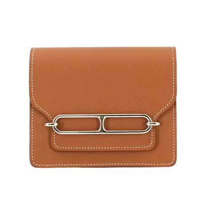 HERMES Roulis Slim Wallet Ever Color Brown U Purse