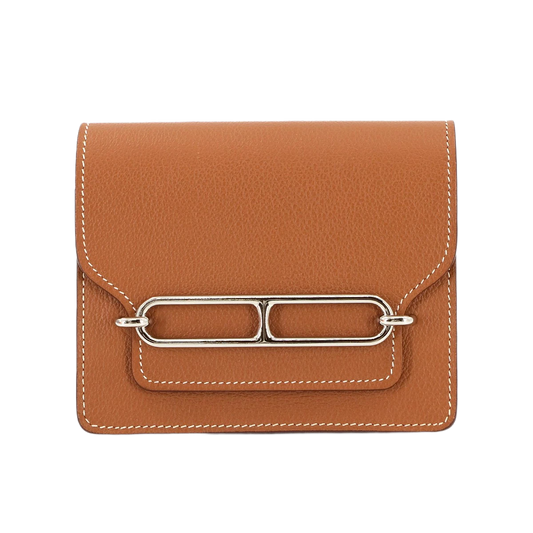 HERMES Roulis Slim Wallet Ever Color Brown U Purse