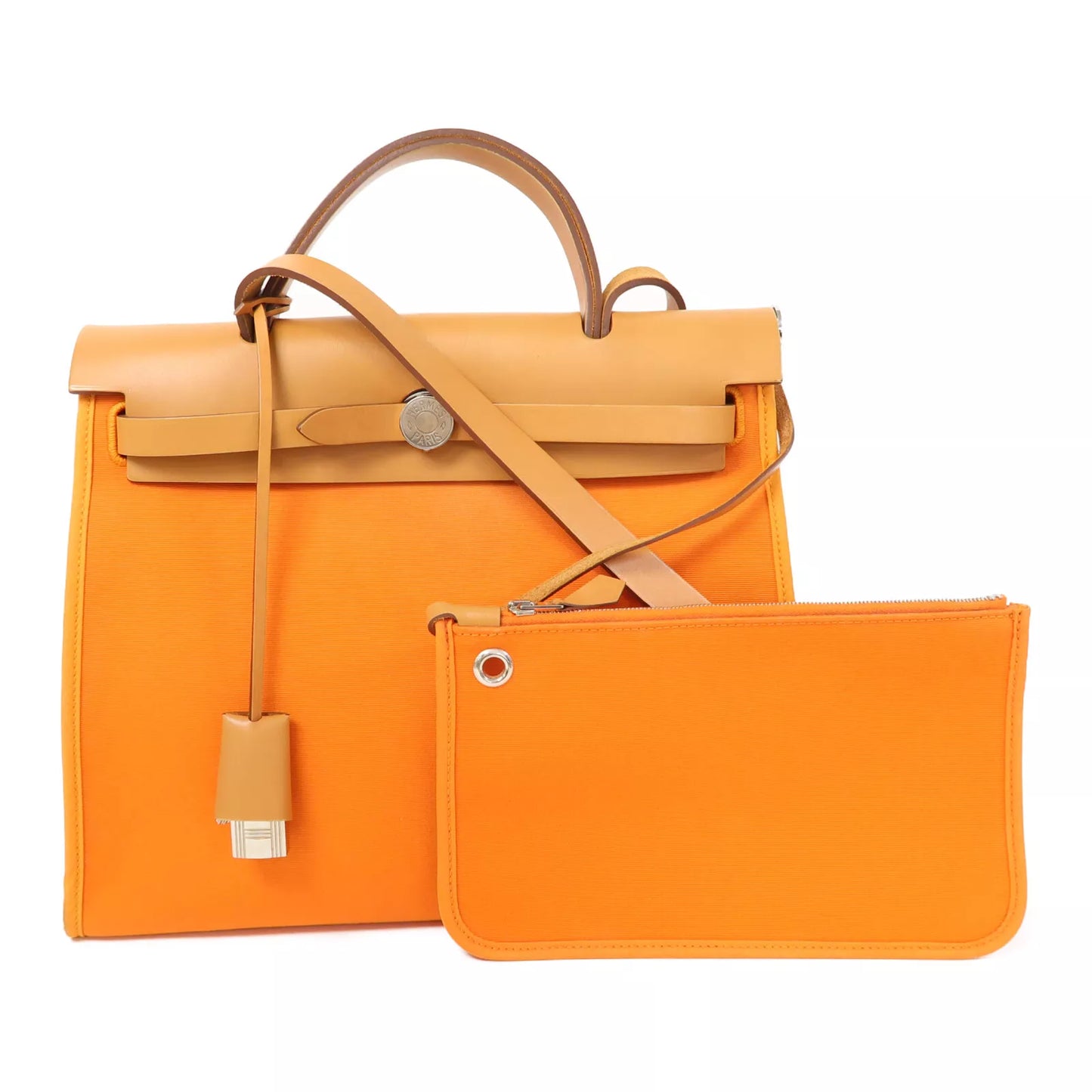 HERMES PHW Herbag PM is a versatile 2-way shoulder bag and handbag