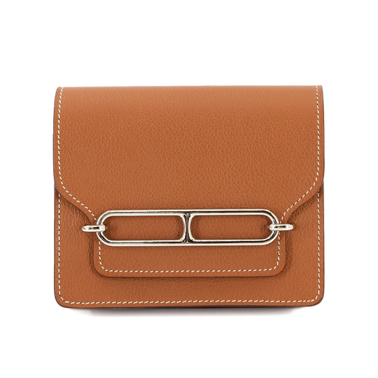 HERMES Roulis Slim Wallet Ever Color Brown U Purse