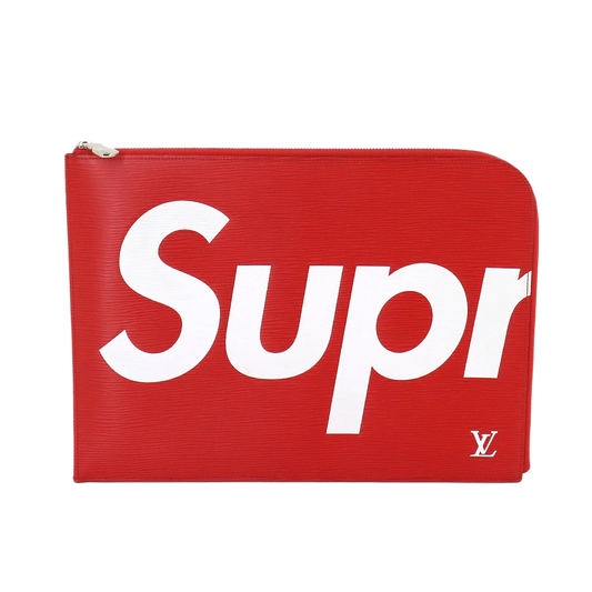 LOUIS VUITTON Supreme Epi Pochette Jour GM Clutch Bag Red White