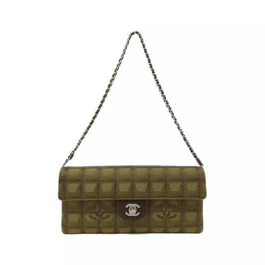 CHANEL Travel Line Shoulder Bag – Khaki/Silver