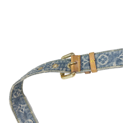 LOUIS VUITTON Monogram Denim Bum Bag Waist Pouch Canvas Blue