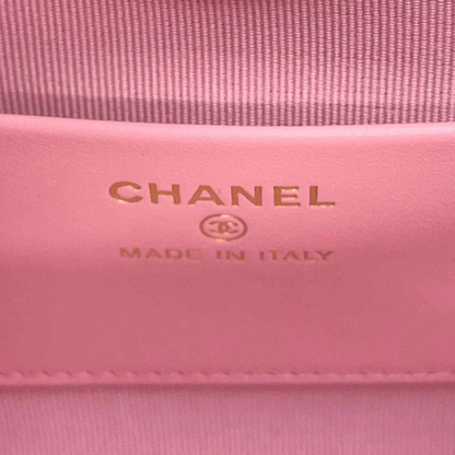 CHANEL CHANEL31 Chain Shoulder Bag Size Mini Shiny Calf Leather Pink