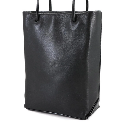 CHANEL Essential Tote Bag Leather Black White Purse