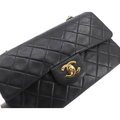 CHANEL Matelasse 23 Chain Shoulder Bag Leather Black Purse