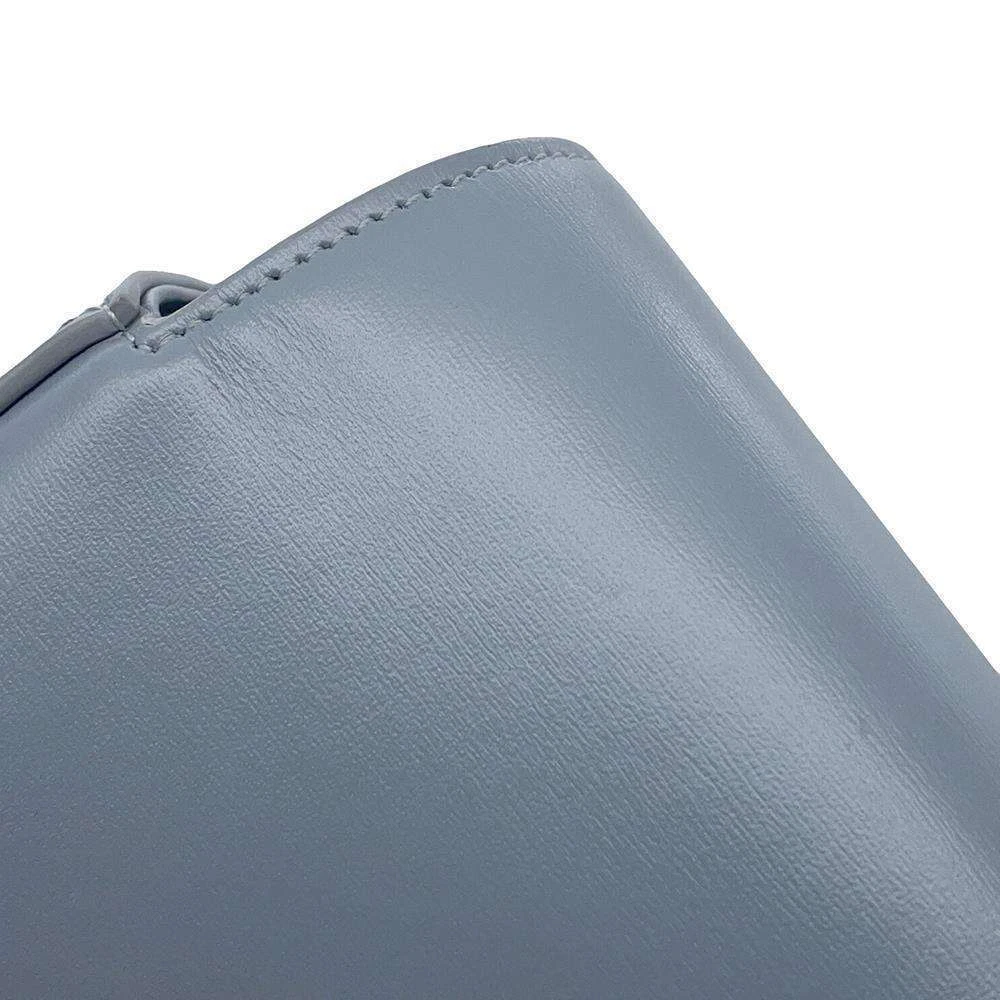 CELINE Triomphe Claude Shoulder Bag Size Mini Shiny Calf Leather Blue Gray