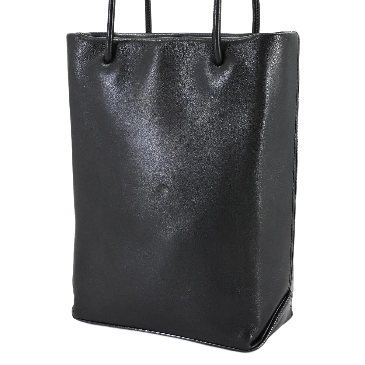 CHANEL Essential Tote Bag Leather Black White Purse
