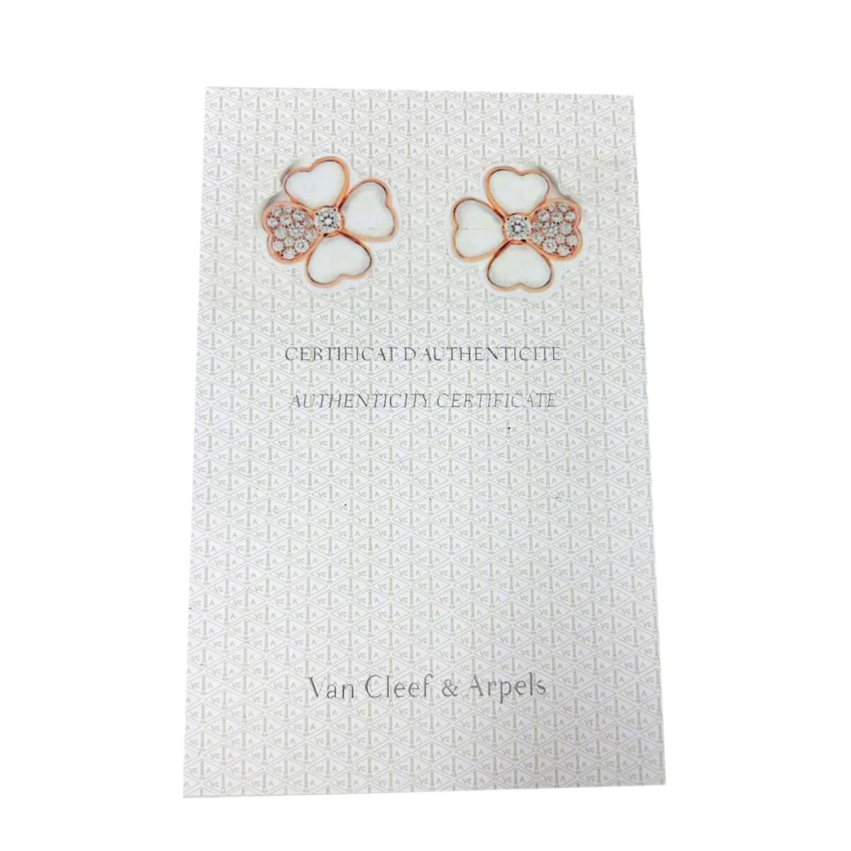 Van Cleef Arpels Cosmos Diamond Mother of Pearl SM Earrings Pierced 18K PG 750 90276174