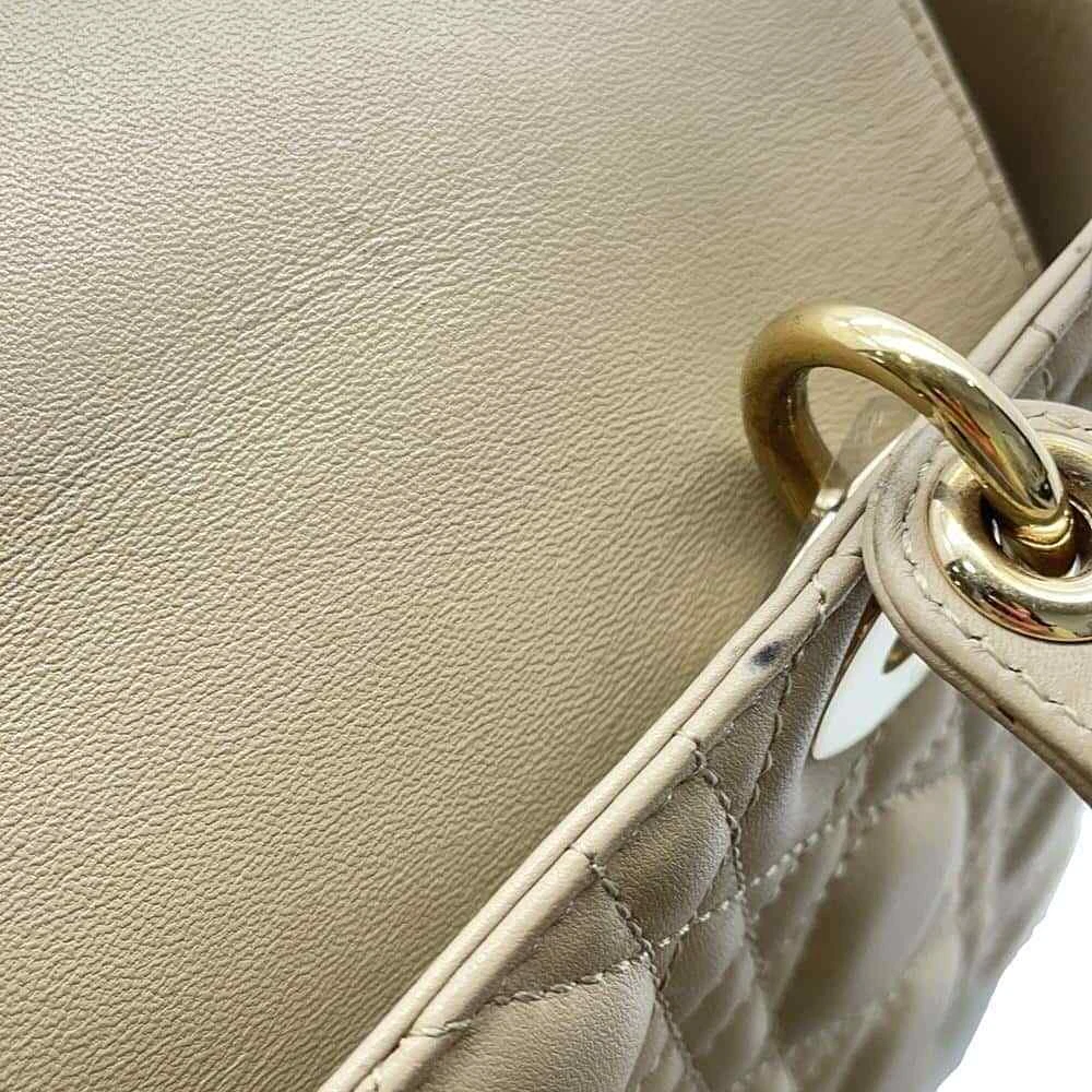 Dior Lady Dior MY ABC DIOR 2-Way Handbag Size Small Lambskin Beige