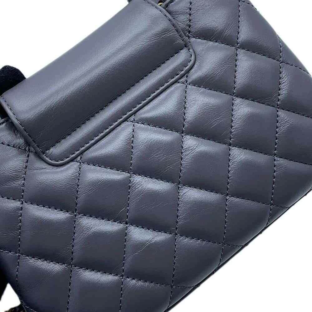 CHANEL Mini Shopping Bag Size Mini Calf Leather Gray