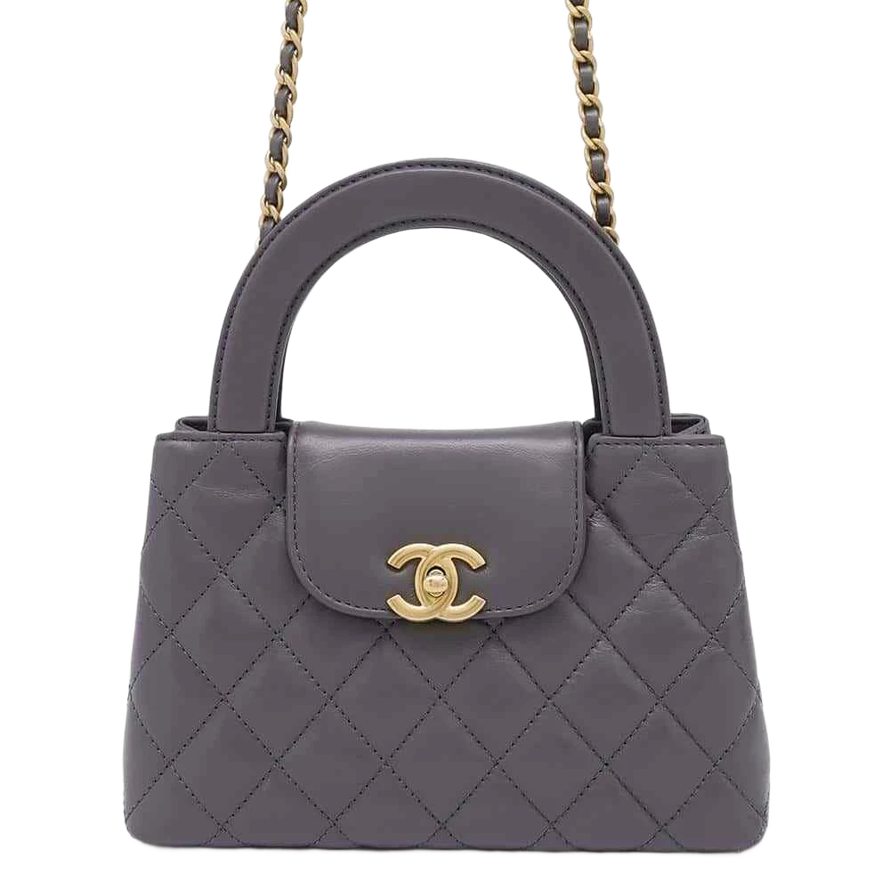 CHANEL Mini Shopping Bag Size Mini Calf Leather Gray