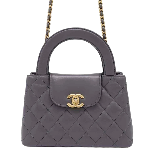 CHANEL Mini Shopping Bag Size Mini Calf Leather Gray