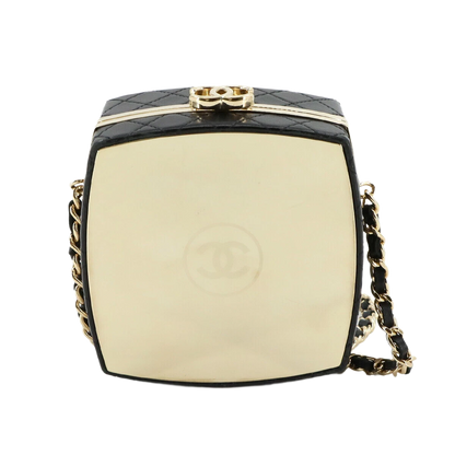 CHANEL Matelasse Chain Clutch Shoulder Bag Leather Black