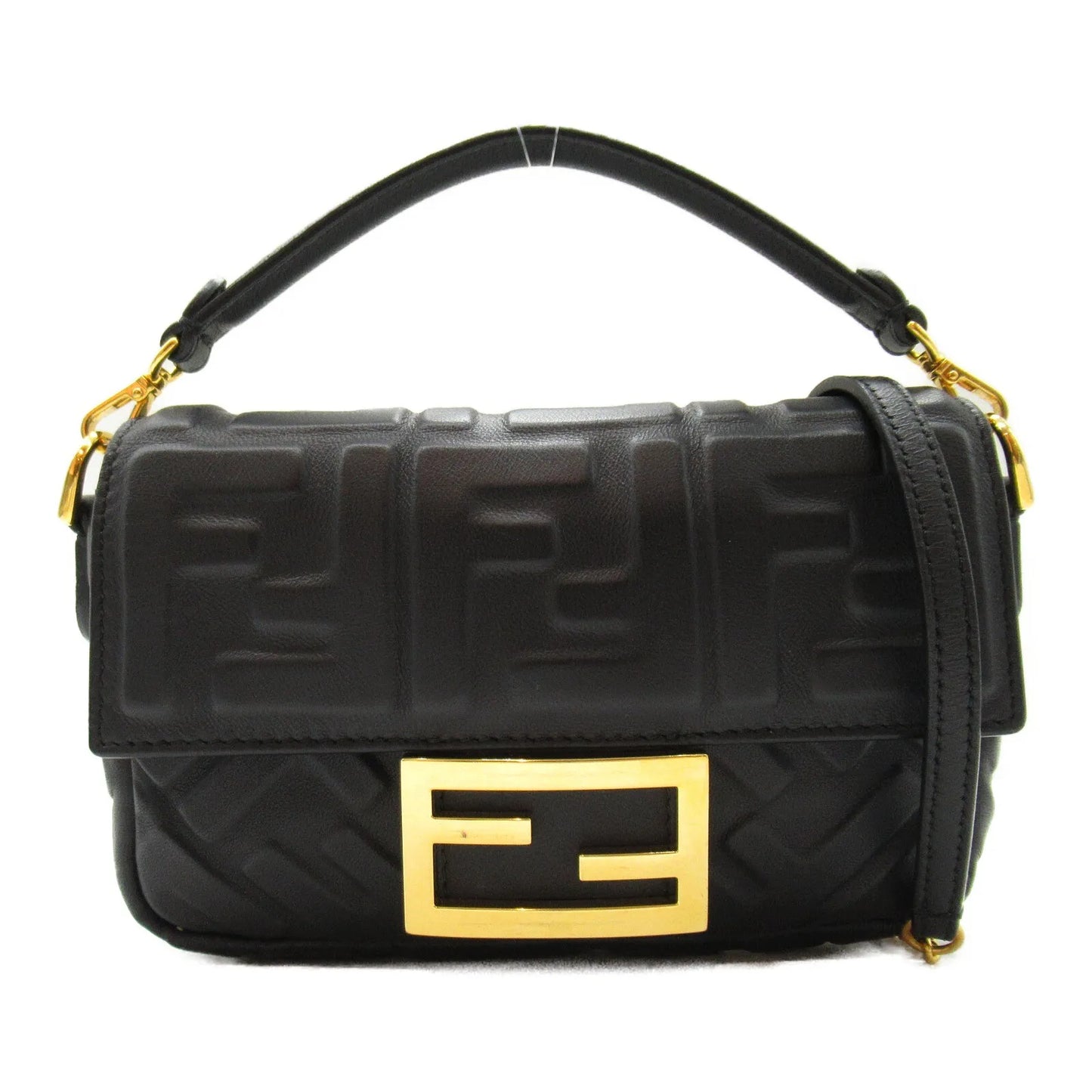 FENDI 2way Shoulder bag crossbody leather Black