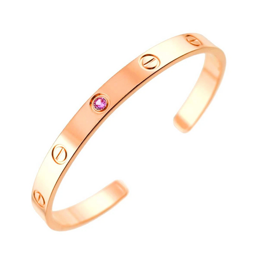 Cartier Love Bracelet Open Sapphire 18K Pink Gold 750 Size 18