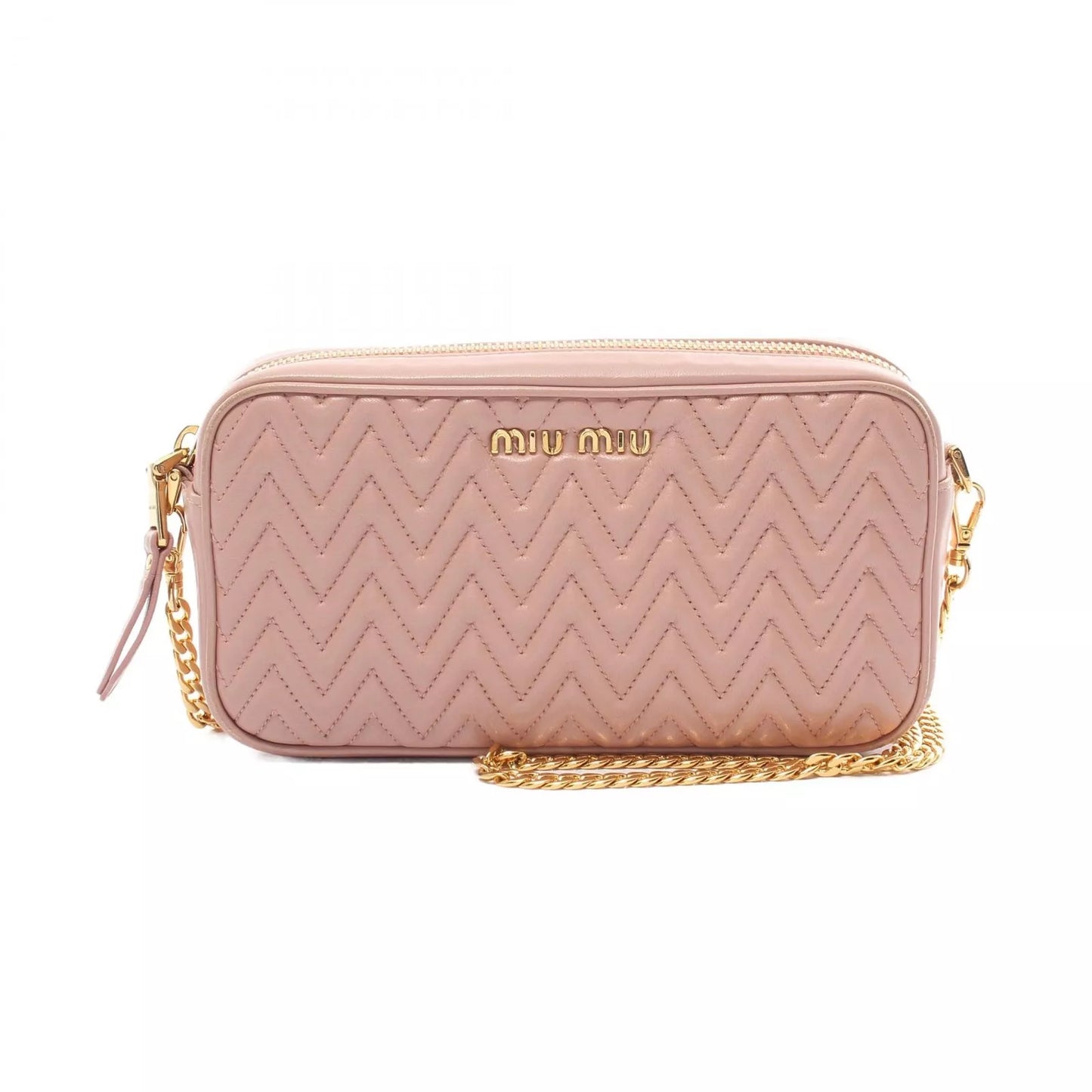 Miu Miu NAPPA IMPUNTURE Chain Shoulder Bag