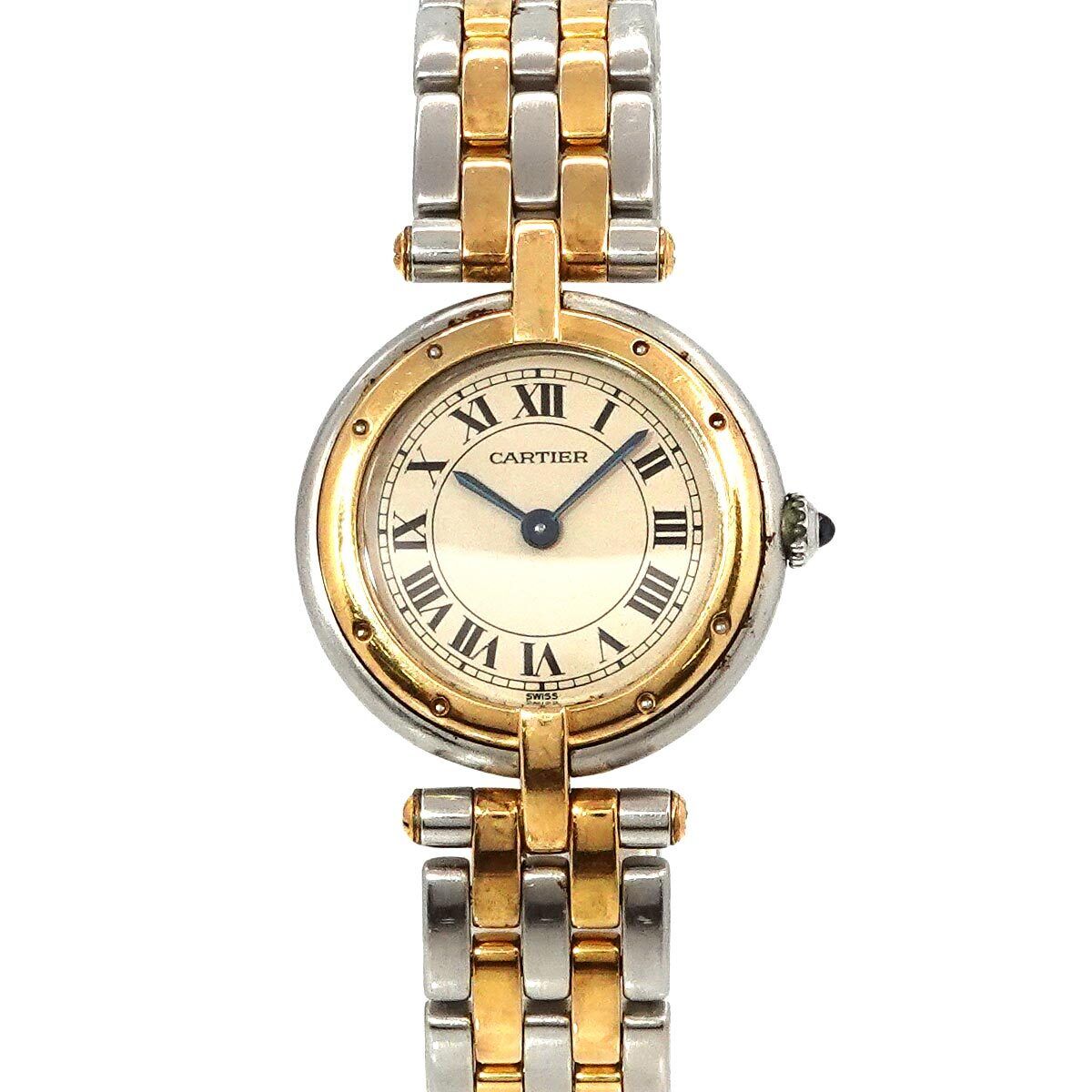 Cartier Panthere SM 2Rows 750 YG Quartz Cream Dial Ladies Watch