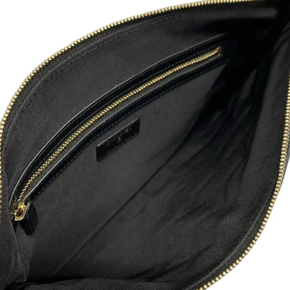 CHANEL Matelasse Black Lambskin Clutch Bag with Gold Hardware
