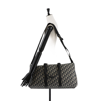 Christian Dior Oblique Lingot 50 Boston Shoulder Bag Canvas Leather