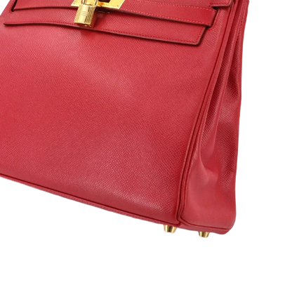 HERMES Kelly 32 2-Way Hand Shoulder Bag Couchevel Epsom Rouge Vif Purse
