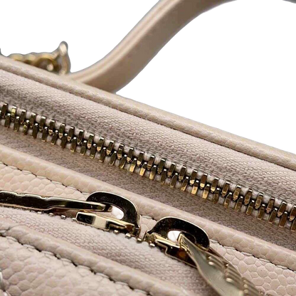 CHANEL Matelasse 2WAY Chain Vanity Bag Calfskin Beige