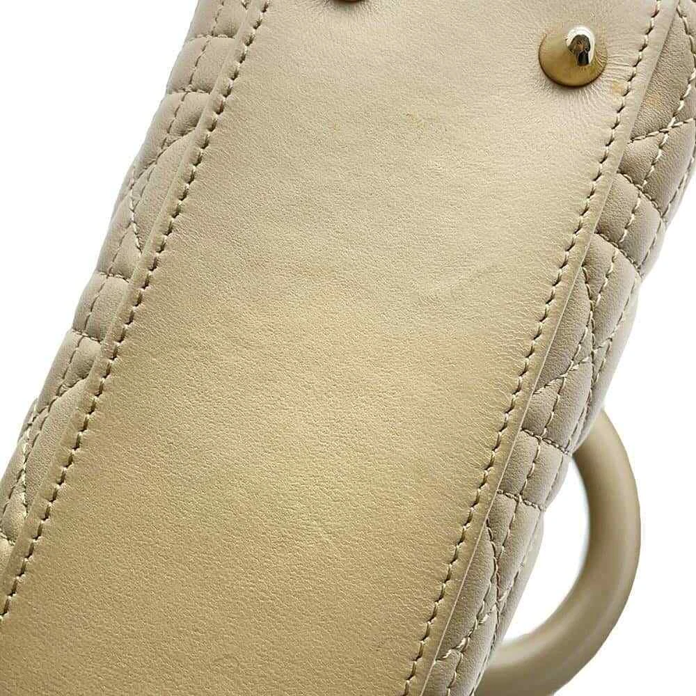 Dior Lady Dior MY ABC DIOR 2-Way Handbag Size Small Lambskin Beige