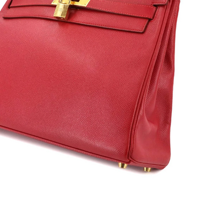 HERMES Kelly 32 2-Way Hand Shoulder Bag Couchevel Epsom Rouge Vif Purse