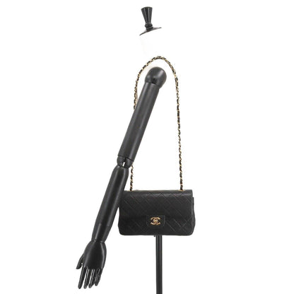 CHANEL Matelasse 23 Chain Shoulder Bag Leather Black Purse