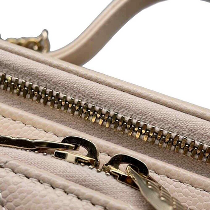 CHANEL Matelasse 2WAY Chain Vanity Bag Calfskin Beige