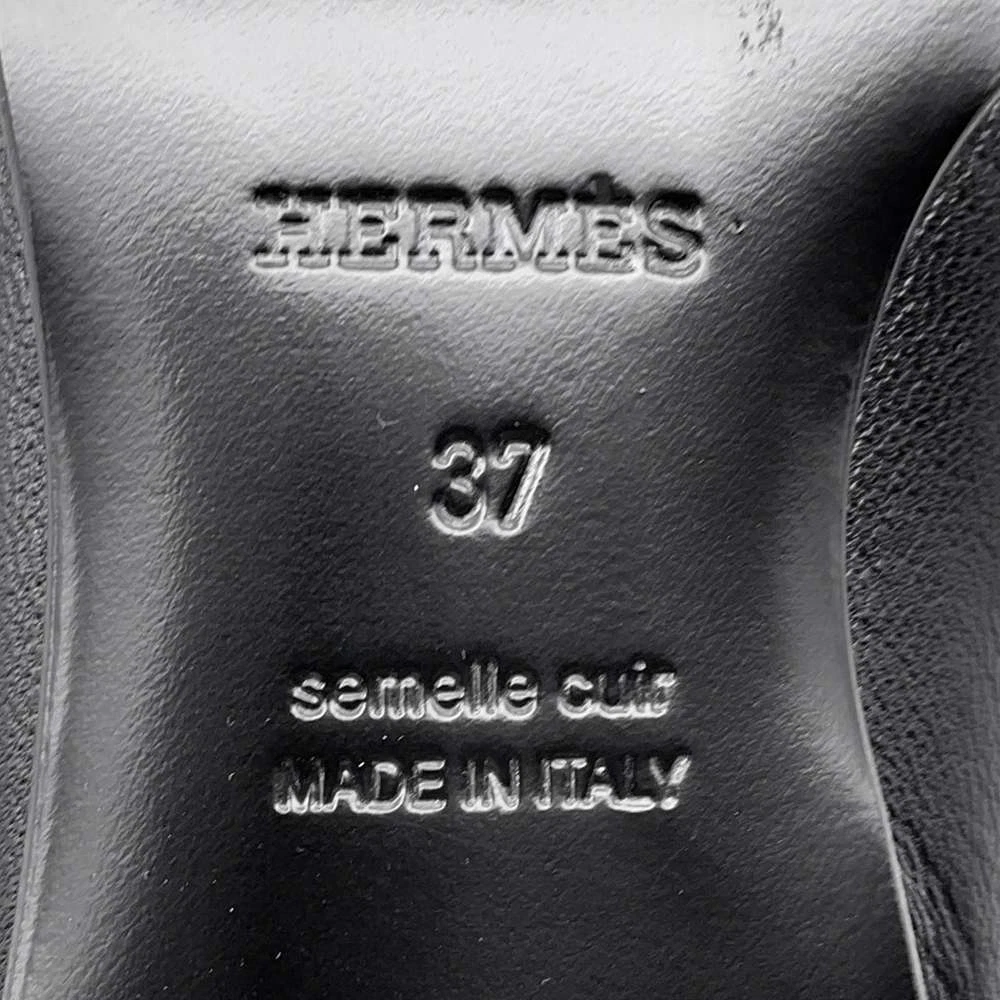 HERMES Mocassins Royale Size 37 Leather Black