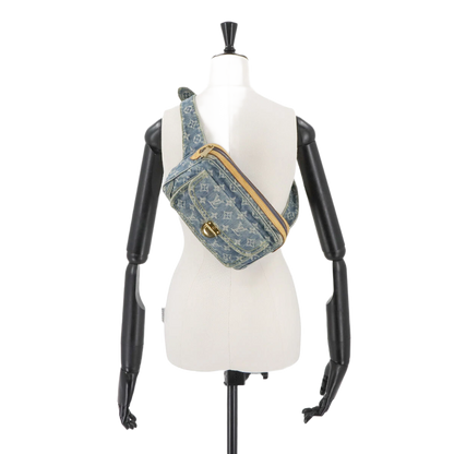LOUIS VUITTON Monogram Denim Bum Bag Waist Pouch Canvas Blue