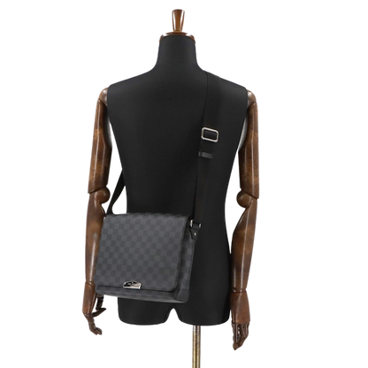 LOUIS VUITTON Damier Graphite District PM NV2 Shoulder Bag Black N40349