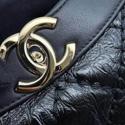 CHANEL CHANEL31 2-WAY Handbag Size Large Crumple Calf Leather Black