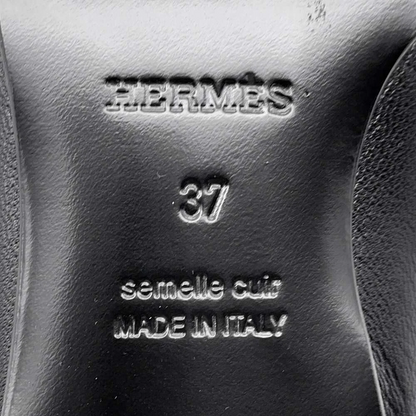 HERMES Mocassins Royale Size 37 Leather Black