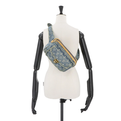 LOUIS VUITTON Monogram Denim Bum Bag Waist Pouch Canvas Blue